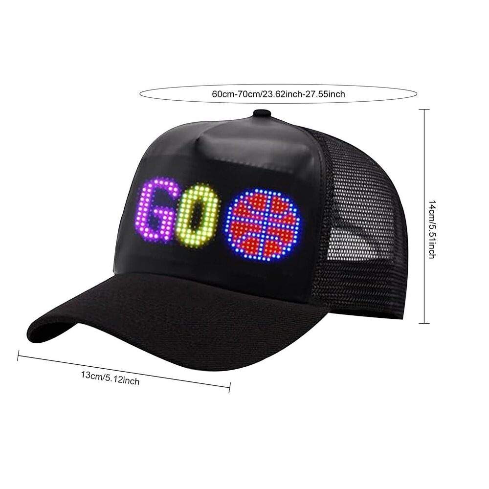 3309 LED Cap, Bluetooth APP Control Programmable LED Hat Display Screen - Picture 4 of 8